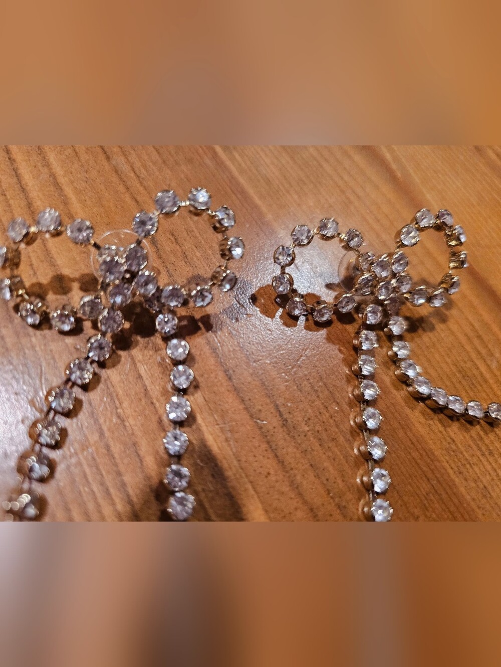 Crystal Bow Earrings - Clear Crystal